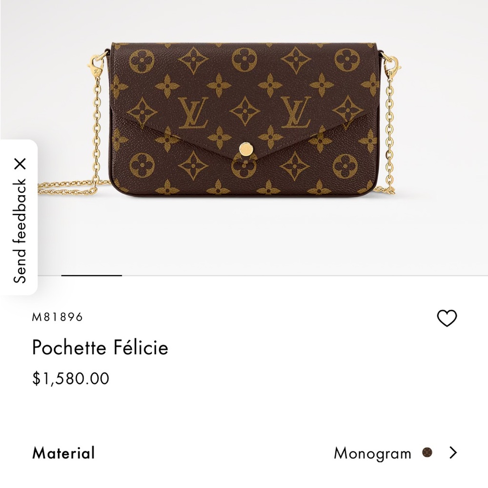 Louis Vuitton Monogram Pochette Félicie in Brown and Gold